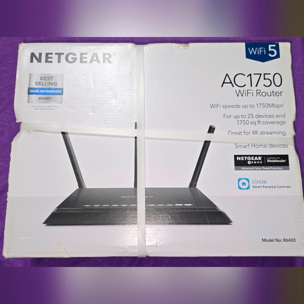 NetGear AC1750 WiFi 5 WiFi Router NIB W/Zip Ties still attached.